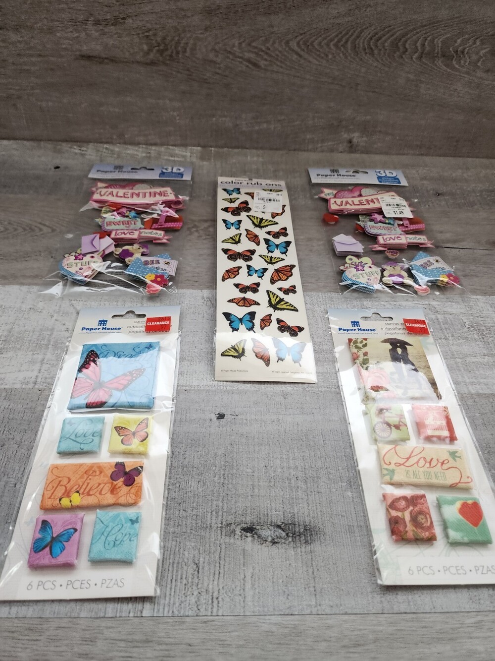 Scrapbooking 3D Stickers Love Butterflies Valentine's Day RETIRED - NEW #35